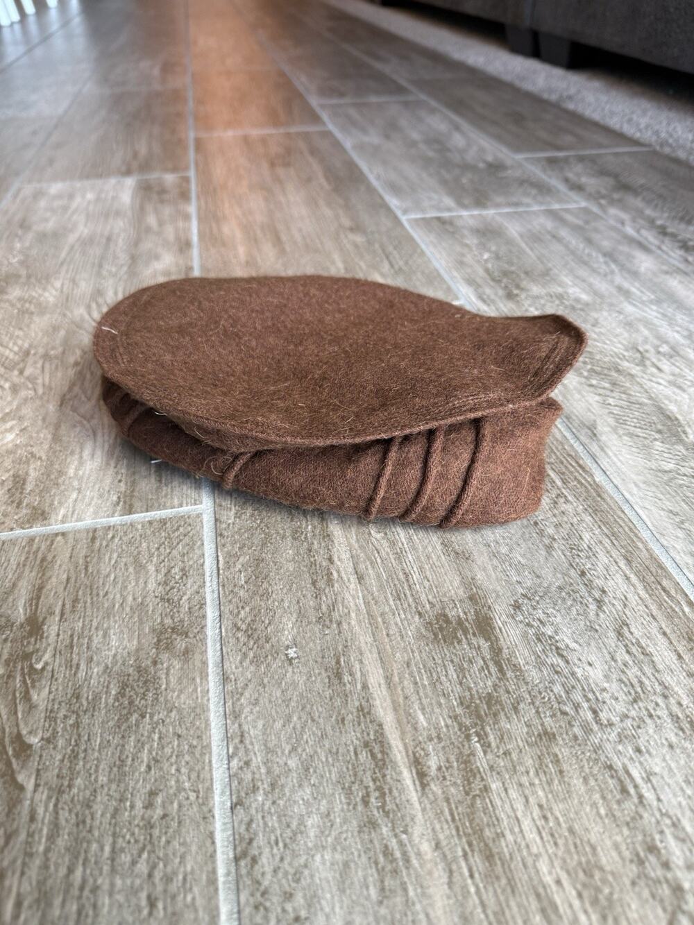 Traditional Afghan Pakistani Pakol Hat Brown Wool Chitrali Handmade Cap Pakul